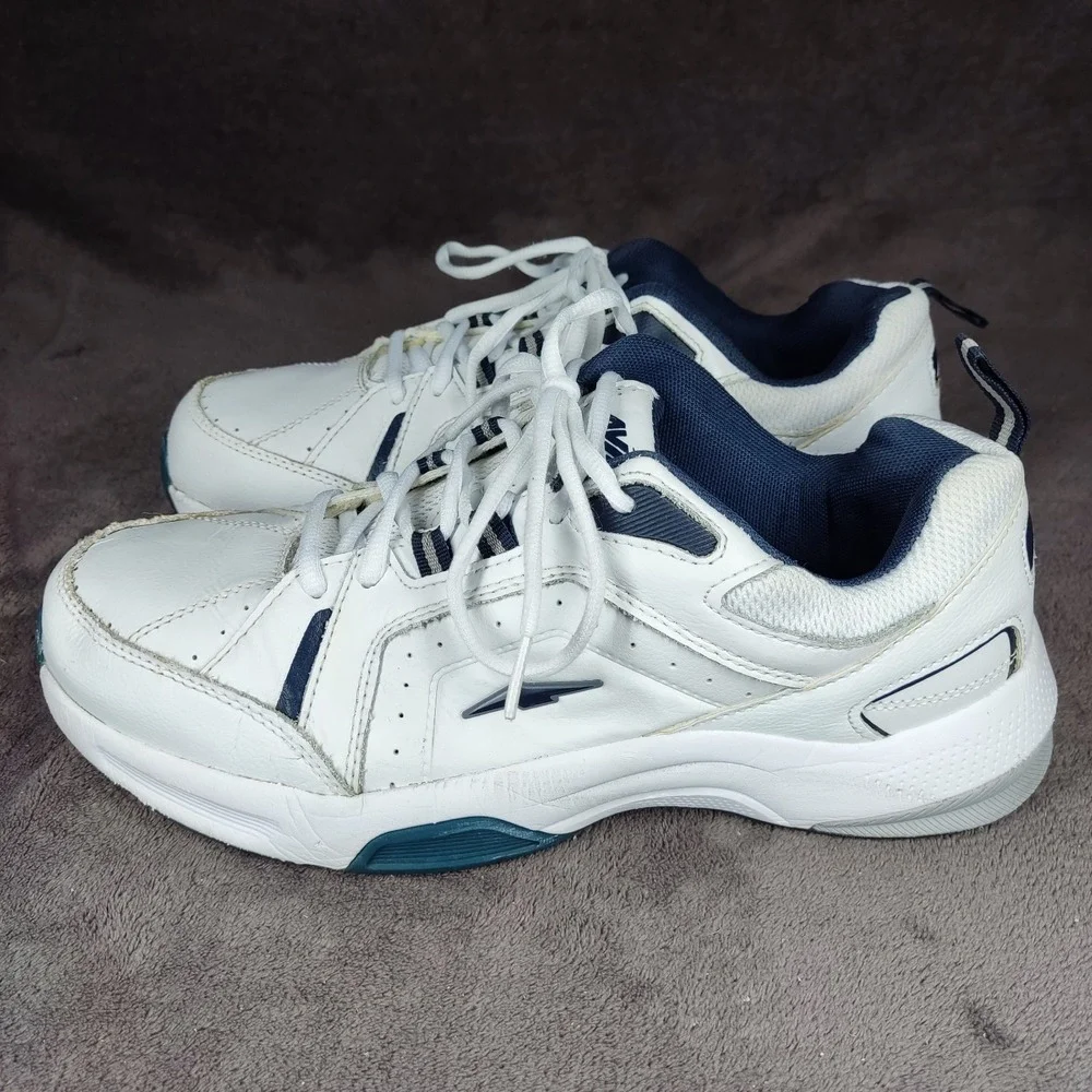 Avia Walking Shoes Mens Size 10 Wide White/Navy Memory Foam Low‎ MNAV41ES215